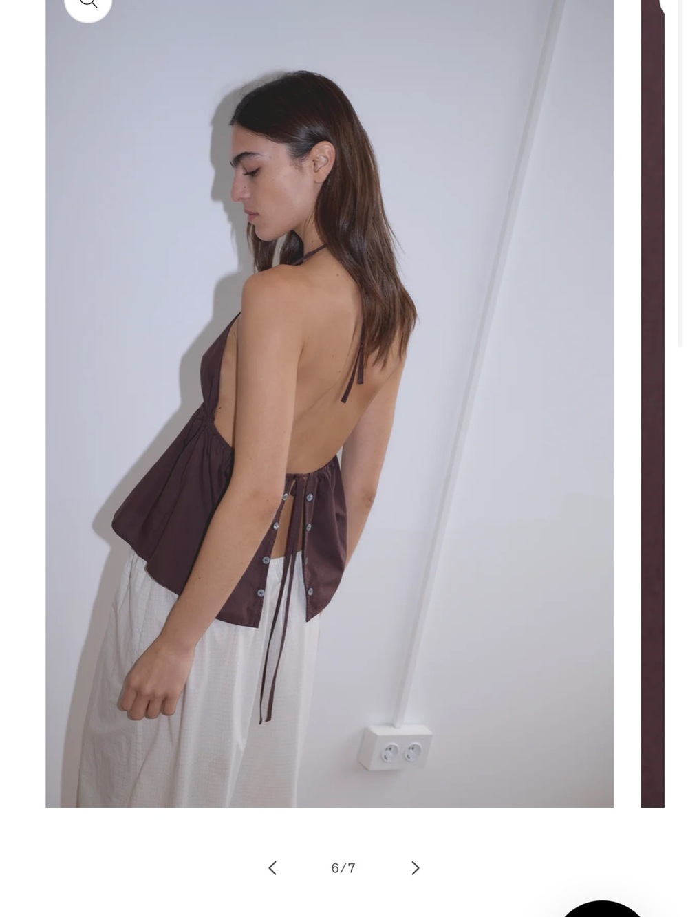 Plunging Halter Camisole in Chocolate Brown - Picture 2 of 2